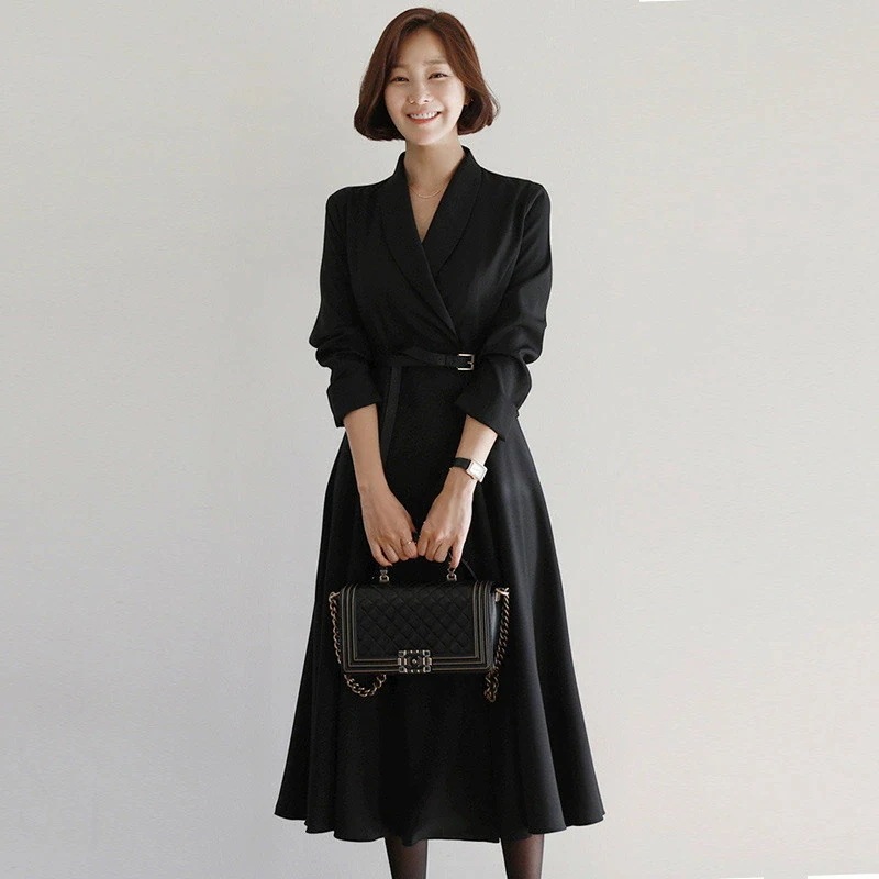 フォーマルスーツ 服 スーツ ワンピーススーツ トレンチコート風 フォーマルワンピース ロングワンピース ブラック 黒 入学式 卒業式 母 ママ 卒園式 ママコーデ お宮参り べルト付き ママスーツ