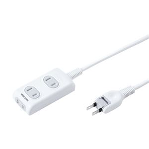 (まとめ) サンワサプライ 火災予防安全タップ ホコリ防止シャッター付 2P・3個口 2.0m TAP-TSH32N 1個 (×5セット)