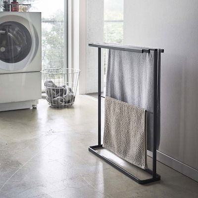 他サイト： バスタオル掛け 山崎実業 TOWER タワー 横から掛けられるバスタオルハンガー スリム ブラックの商品画像