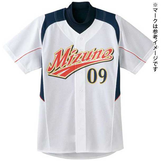 ナショナルチームモデルシャツ(野球) (01ホワイトネイビーレッドパイピング) 野球 ウェア ユニフォームシャツ (52MW08301)