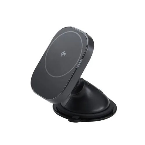 エレコム W-QC12BK ワイヤレス充電器 Qi2 車 用 マグネット 15W 強力ゲル吸盤 ブラック