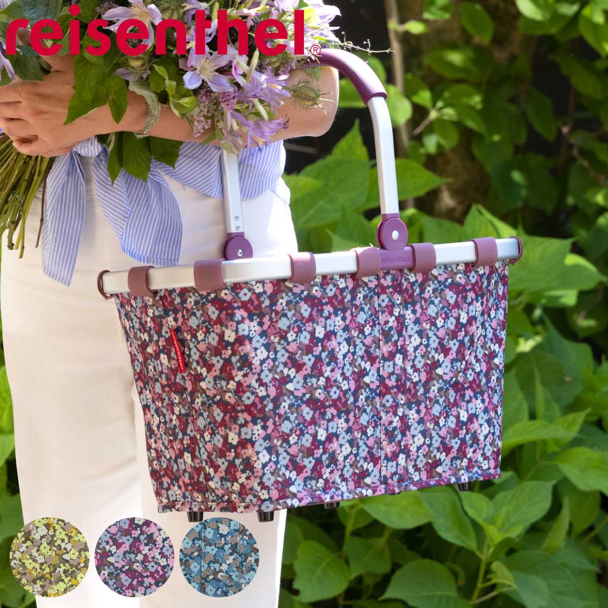 買い物かご 買い物カゴ ライゼンタール CARRYBAG VIOLA キャリーバッグ 花柄 買い物かご ショッピングバッグ 折りたたみ マイバッグ レジカゴ レジかご 軽量 ランドリー