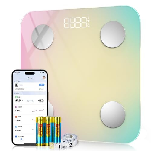 Besecou 体重計 スマホ連動【新登場BIA測定技術】 体脂肪計 高精度 体組成計 体重/BMI/体脂肪率/筋肉量/体水分率などの25種類項目測定 ボディスケール Fitbit連携 ヘルスメーター