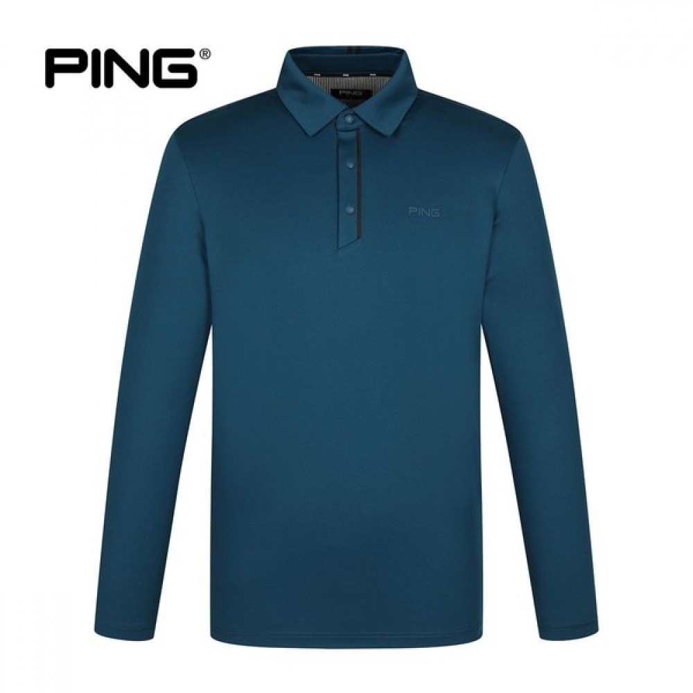 [ping] メンズラインポイントカラー長袖Tシャツ