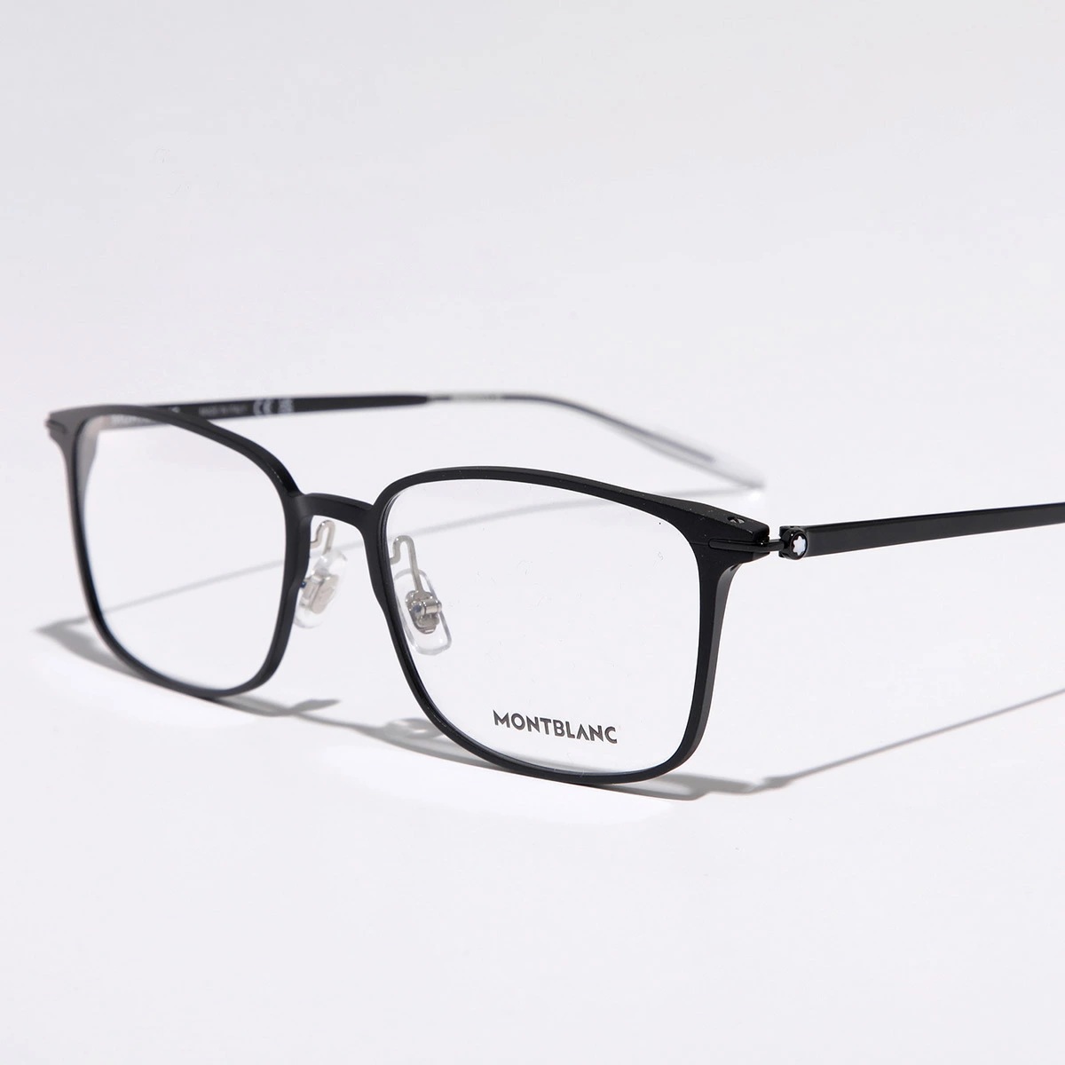 MONTBLANC モンブラン メガネ MB0196OK メンズ スクエア型 メタルフレーム クリングス アジアンフィット 004/BLACK-TRANSPARENT