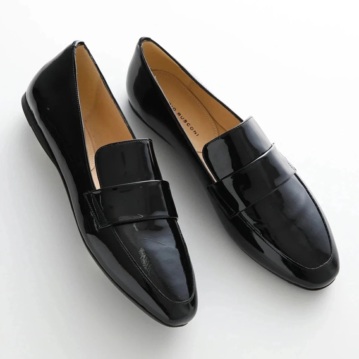 FABIO RUSCONI ファビオルスコーニ ローファー S-3170 VERNICE レディース レザー エナメル フラット シューズ パンプス アーモンド 【mega】