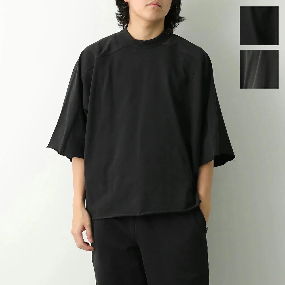 ENTIRE STUDIOS エンタイアスタジオ Tシャツ ES2487 メンズ 半袖 カットソー 無地 オーバーサイズ コットン カットオフ カラー2色 【mega】
