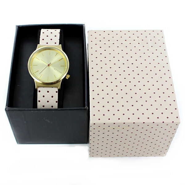 KOMONO コモノ 時計 レディース 腕時計 手表 ウィザード プリント ゴールド ベージュ 赤 ドット シンプル かわいい KOM-W1837 誕生日プレゼント ポイント消化