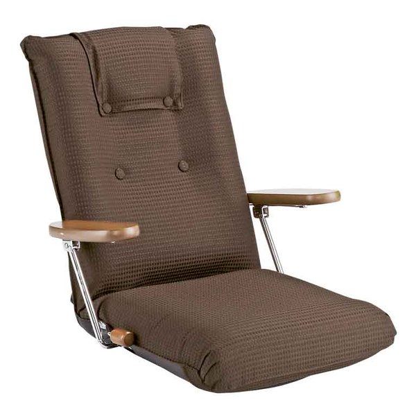 ポンプ肘式座椅子 UGUISU（うぐいす） ハイバック/リクライニング/BR YS-1075D BR