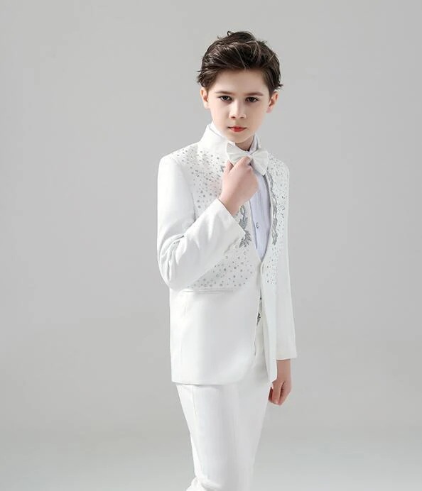 子供スーツセット 男の子スーツセット ステージ衣装 礼服 紳士服 ステージ衣装 舞台衣裳 テーラード 司会者 ラインストーン ピアノ演奏会 結婚式 スパンコール おしゃれ コント 合唱 司会者 ダンス