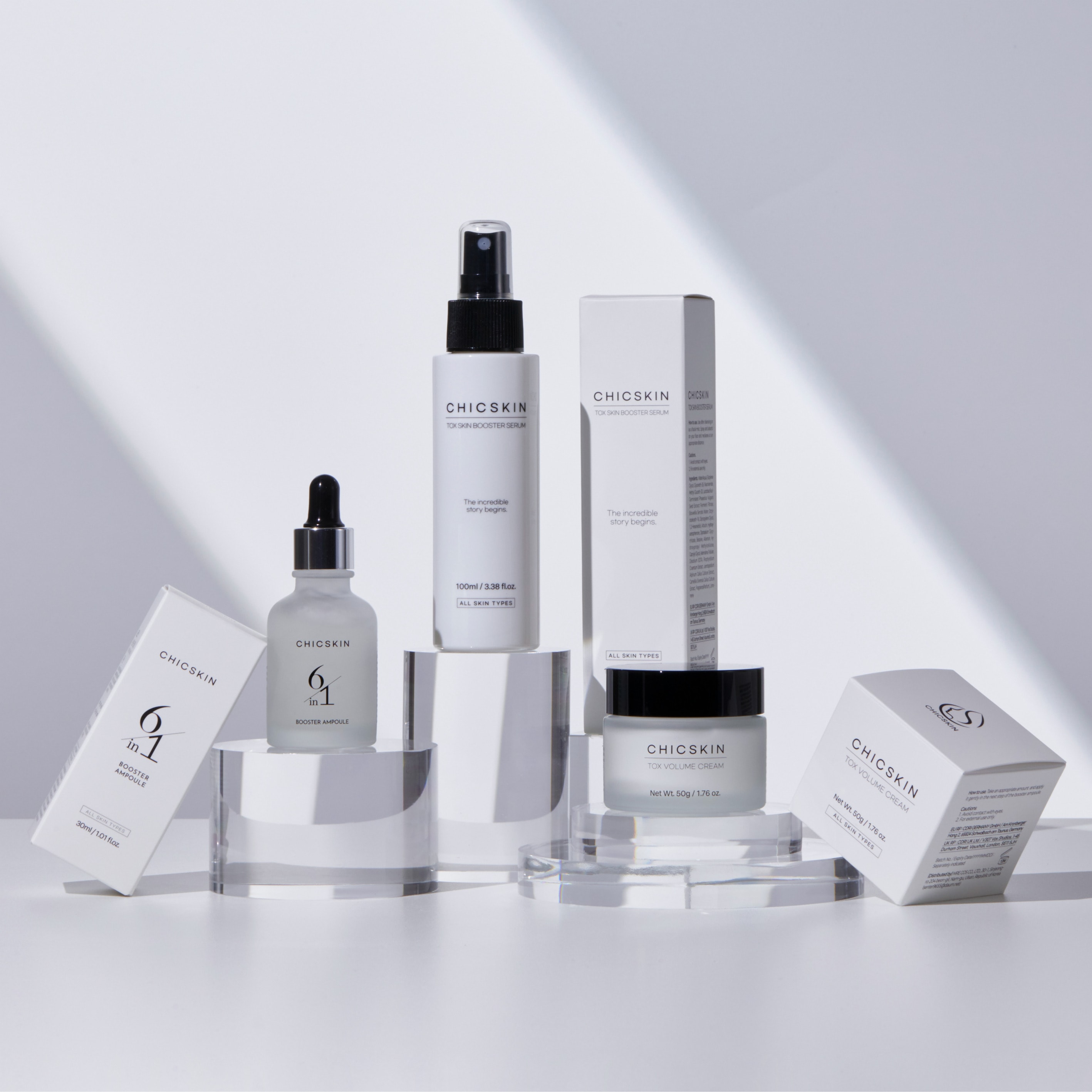 6in1 エンザイム ウォッシュ パウダー+トックス スキン ブースター セラム+6in1 ブースター アンプル+トックス ボリューム クリーム【韓国発のドクターズコスメ_白玉_シワケア_リフティ