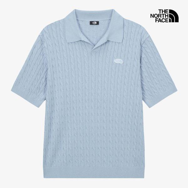 26 S/S NT7AS00B 男性ケーブル半袖ポロセーター
