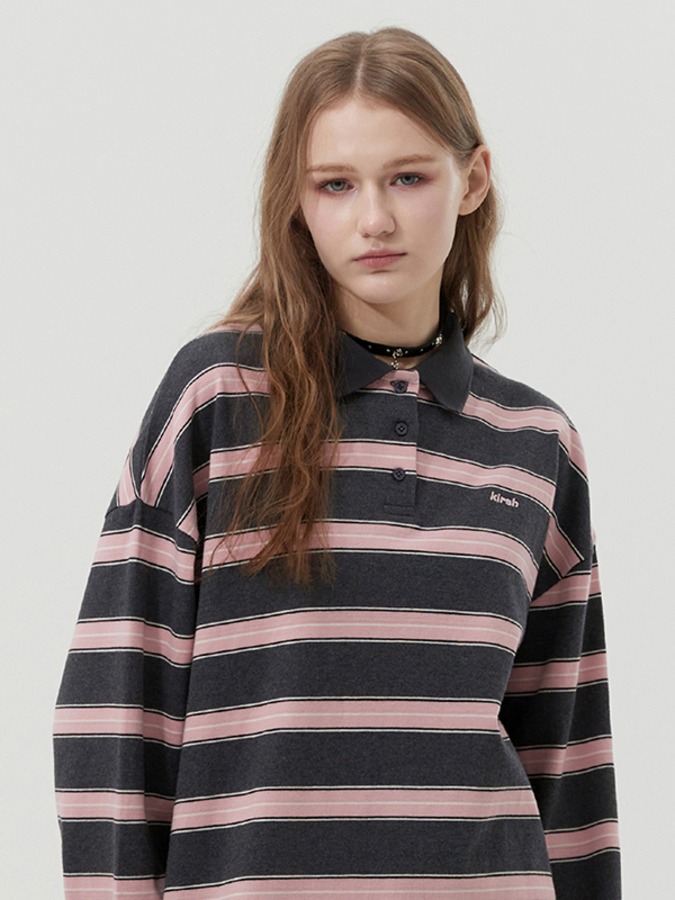 STRIPE RUGBY T-SHIRT [GRAY] 4,797円