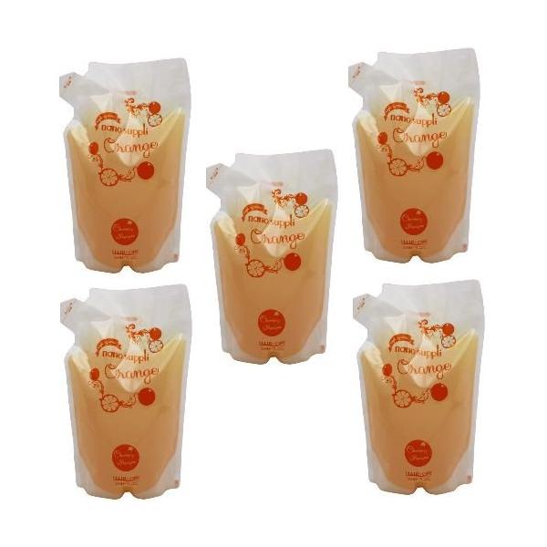 ナノサプリ ヘアクレンジングシャンプー オレンジ 800ml 詰替用 x5個セット