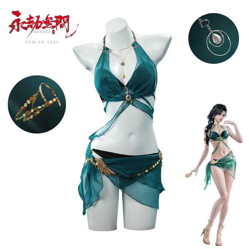 【3日で配達 即納】Naraka レディースラッシュガード カナンコスプレ衣装綺雀森夏至水着カナン原皮ファッションc服水着 本日限定商品水着