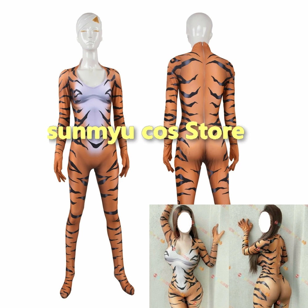 タイガー模様 ボディースーツ タイツ コスプレ衣装 子供＆大人サイズあり