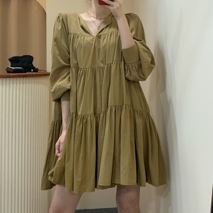 3color レディース ワンピース ミニワンピース チュニックシャツ 長袖 長そで