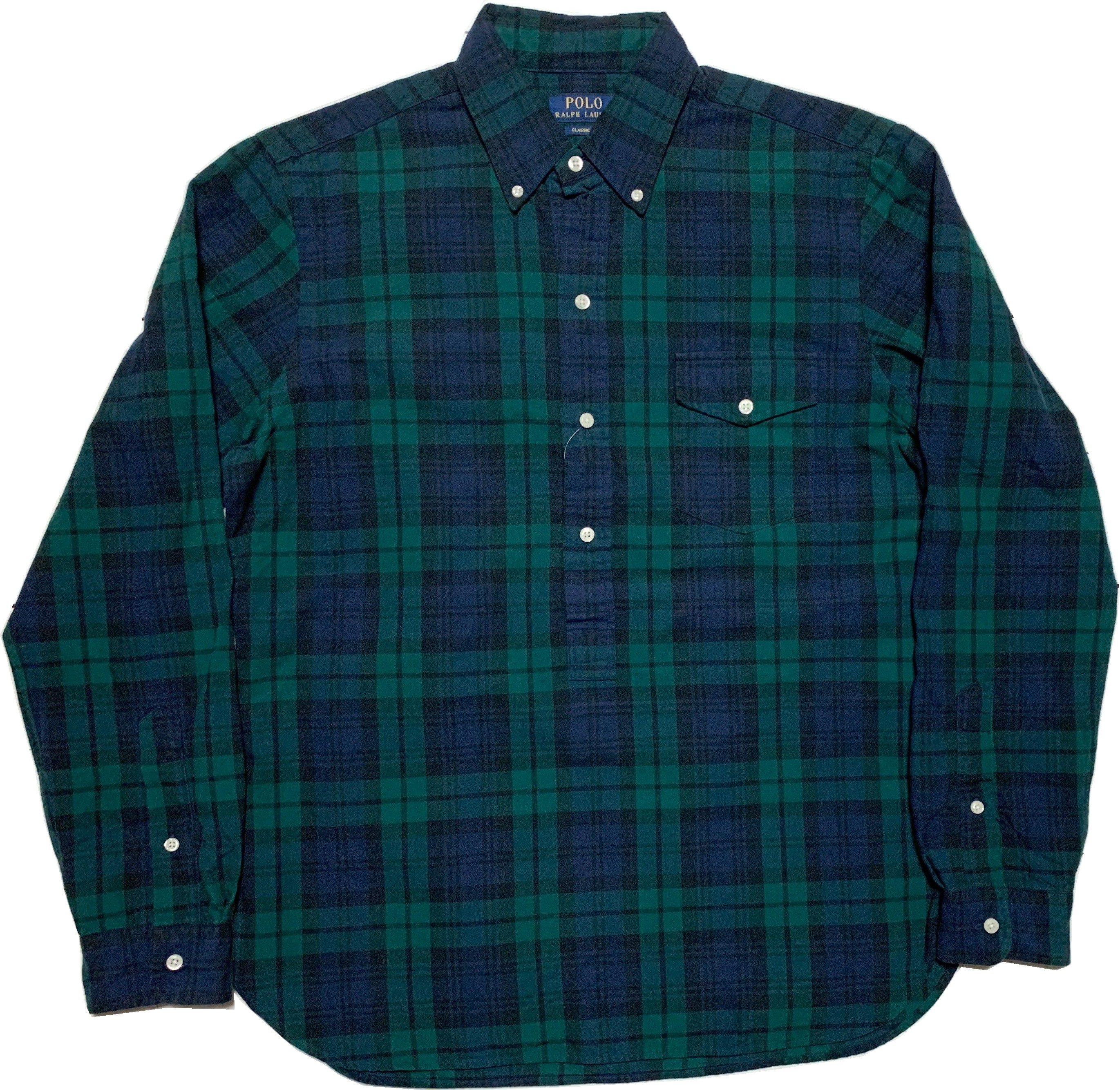 長袖 プルオーバー ボタンダウンシャツ ブラックウォッチ メンズ PR2-054