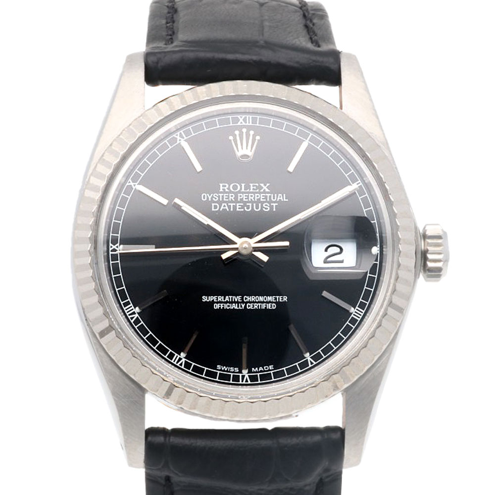 ロレックス デイトジャスト オイスターパーペチュアル 腕時計 ステンレススチール 16014 自動巻き 1年保証 ROLEX 中古