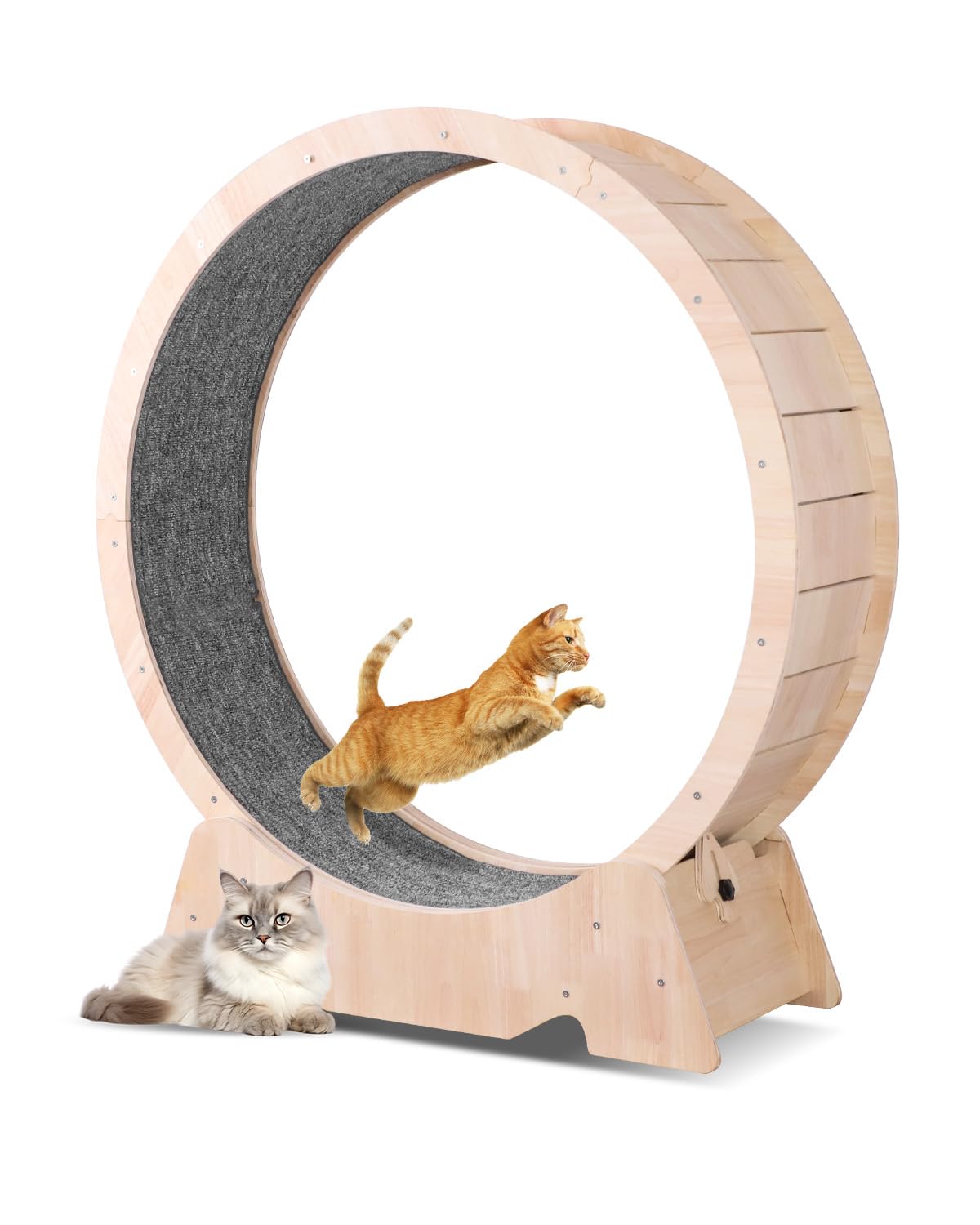 キャットホイール 猫の車輪 猫 ホイール XL105CM 直径 大型 猫 ホイール 猫 ルームランナー 猫 回し車 猫爪とぎ 室内飼い猫の運動不足を改善 低騒音 組み立て簡単 日本語説明書