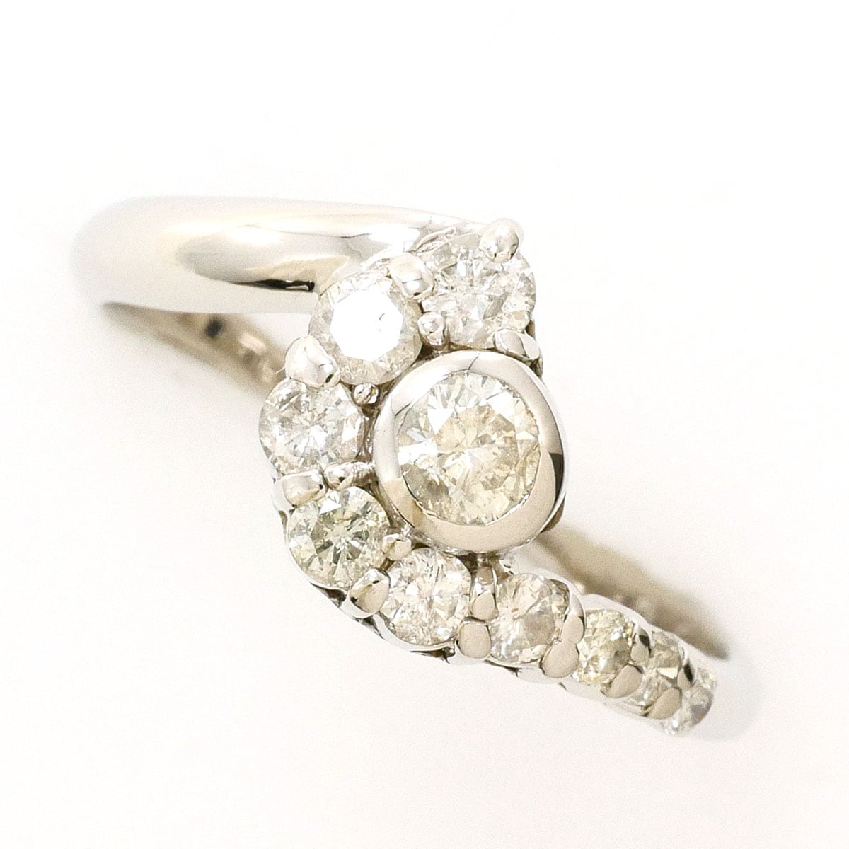 PT900 プラチナ リング・指輪 10号 ダイヤモンド 0.50ct 総重量約3.1g 中古