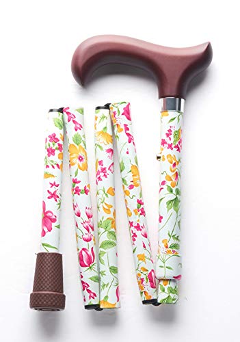 Merry Sticks（メリースティックス） ／ ブライトライフ／ 折りたたみステッキ ／ 杖 ／ イングリッシュガーデン（ホワイト）