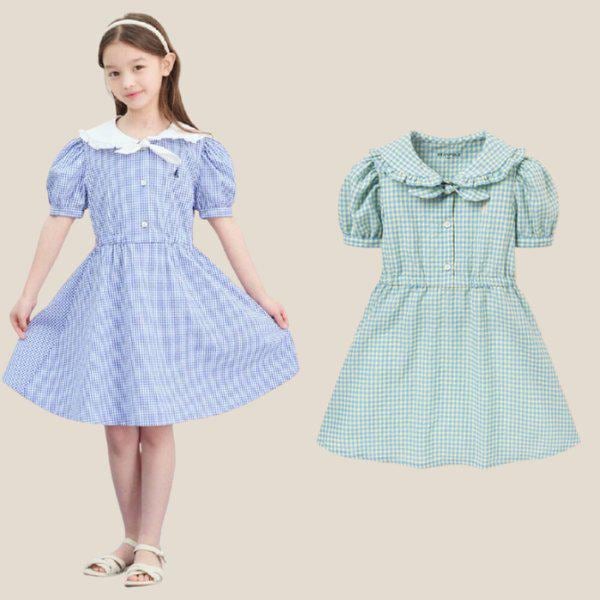 [BEANPOLE KIDS] 25SS シアサッカー ギンガムチェック ワンピース (2種 択1)