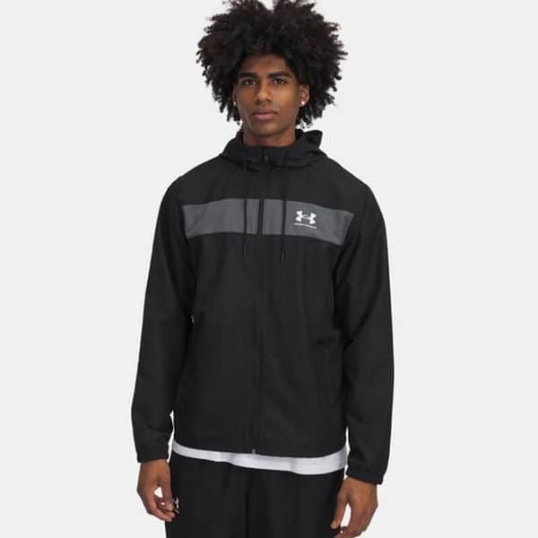 1361621-005 ブラック UA スポーツスタイル メンズ ウィンドブレーカー ジャケット 撥水 防風 26SS