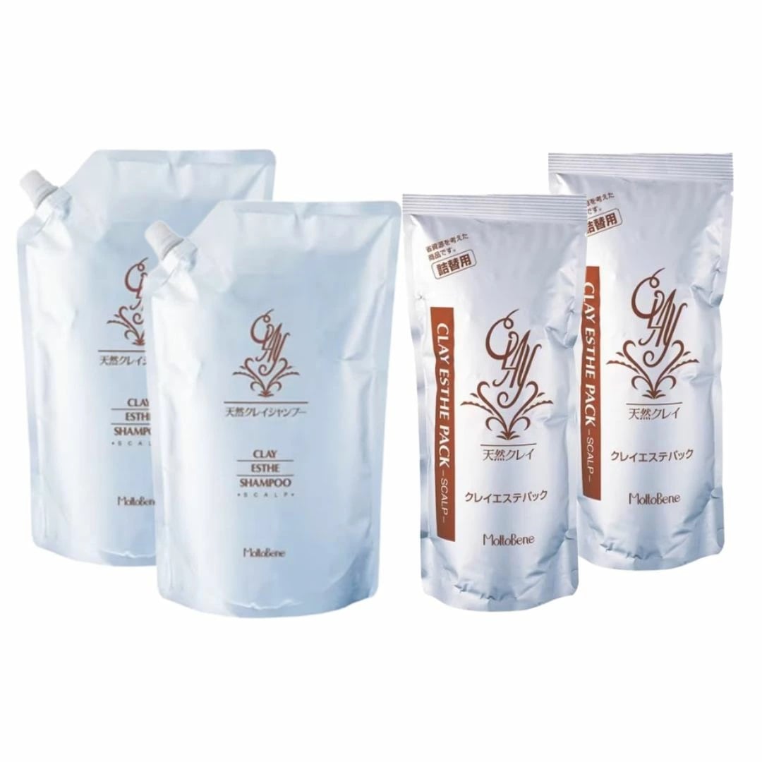 シャンプー クレイエステ パック 【クレイエステパック 500g / シャンプー 800ml】【 選べる4本セット】 まとめ買い 詰め替え レフィル 詰替え用