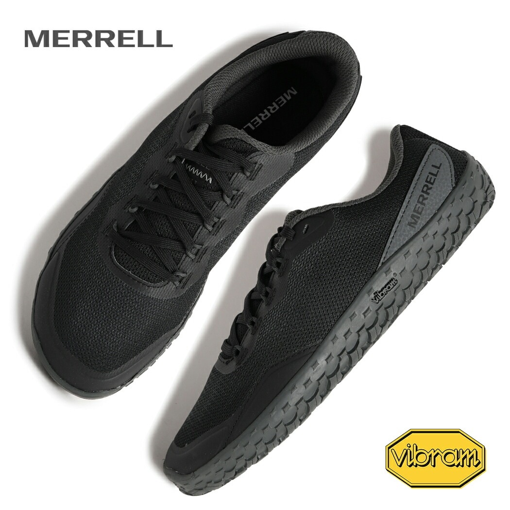MERRELL メレル M VAPOR GLOVE 7 メンズ ベイパー グローブ スニーカー BLACK ( ブラック 黒 メッシュ ヴェイパー 裸足感覚 薄底 歩きやすい J00003343 )