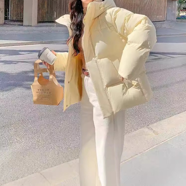 ダウンジャケット レディース ショート 2024冬 新しいスタイル 小さい ゆったり 厚みのある ホワイトダックダウン 韓国風 フード付き イエロー アウター