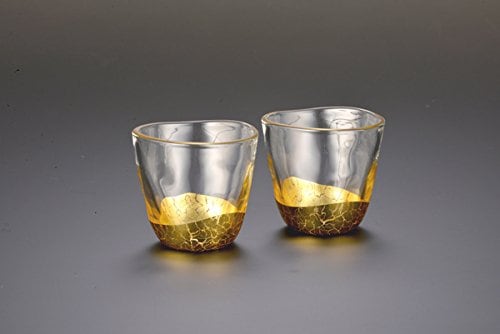 箔一 貫入 いっぷく 冷茶 グラス B ゴールド Φ8×H7.3 金沢箔使用 A171-03056 2個入