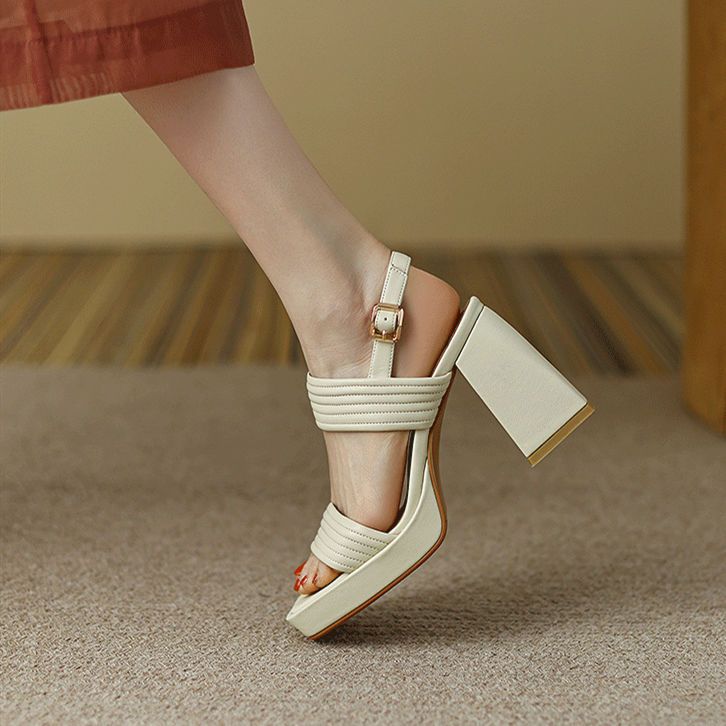 2025新作人気新しい夏厚底チャンキーヒールサンダルハイヒール靴厚底サンダルレディースサンダル最安値保証品質良い