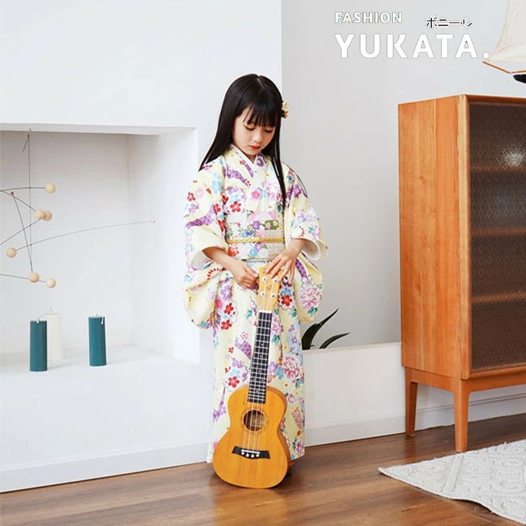 子供 浴衣 キッズ 浴衣セット 女の子 ガールズ YUKATA 花火大会 ドレス 浴衣 作り帯 結び イエロー 可愛い浴衣 子供用 簡単着付け 櫻 夏祭り ハロウィン コスプレゆかた 夏ファッション 5,767円