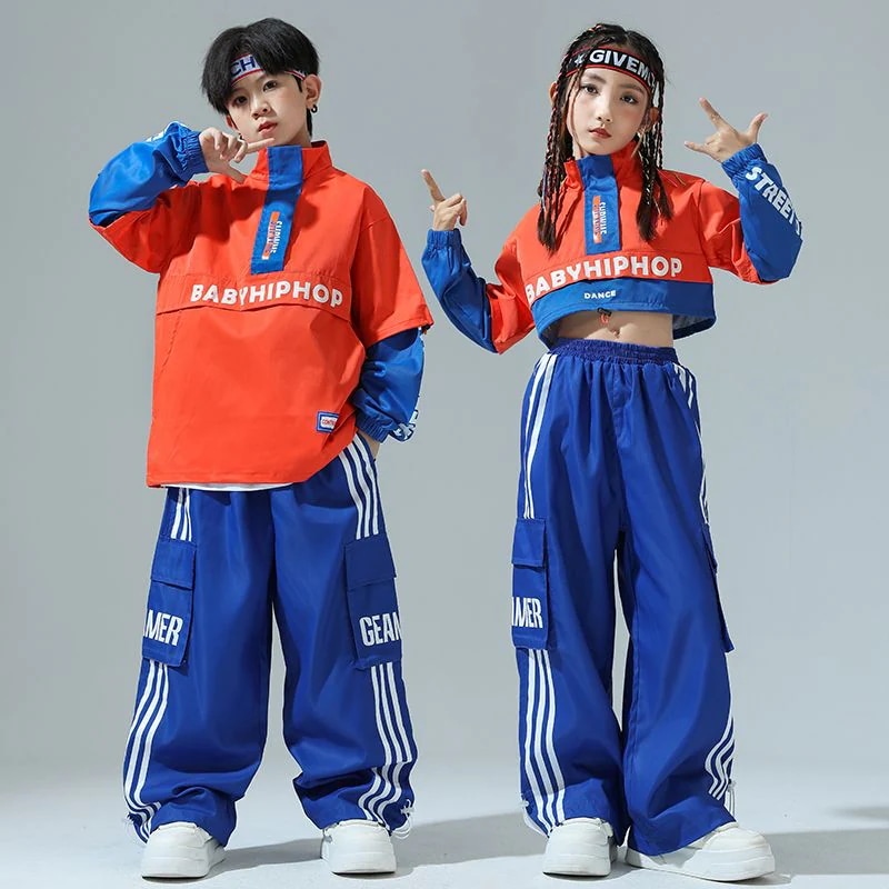 子供の街のダンスのファッション服の男の子のヒップホップのスーツの女の子のジャズダンスの公演の服装の子供のhiphopの演技の服の秋