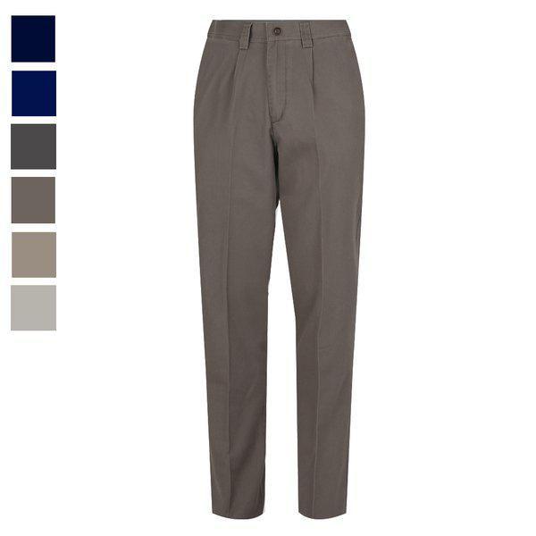 メンズ ワンタック リンクルフリー ストレートフィット コットンパンツ LV-PTA-HW246-ココア