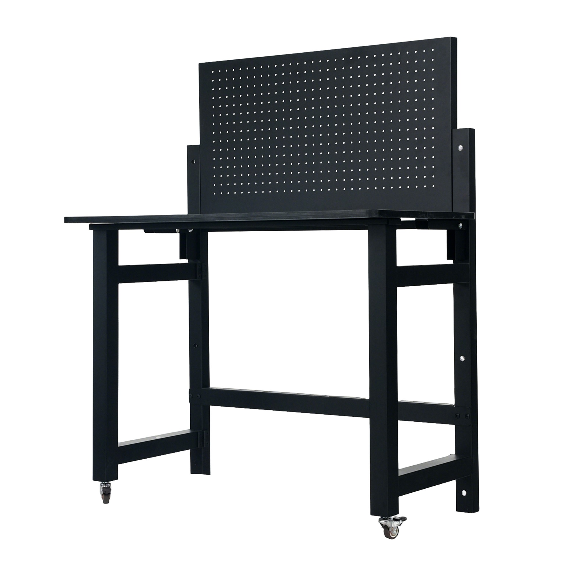 ツールテーブル ツールキャビネット 折り畳み ツールワゴン ツールカート工具カート 収納ロールキャビネット スチール ローラーキャビネット幅100*奥行き53*高124 フック付 DIY 有孔ボード