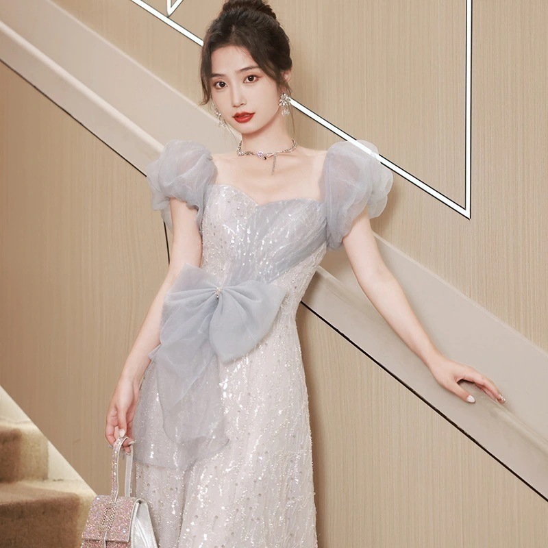 2024新作 パーティドレス結婚式二次会 花嫁ロングドレスお呼ばれ30代ワンピース バースデーウェディングステージホステスドレス