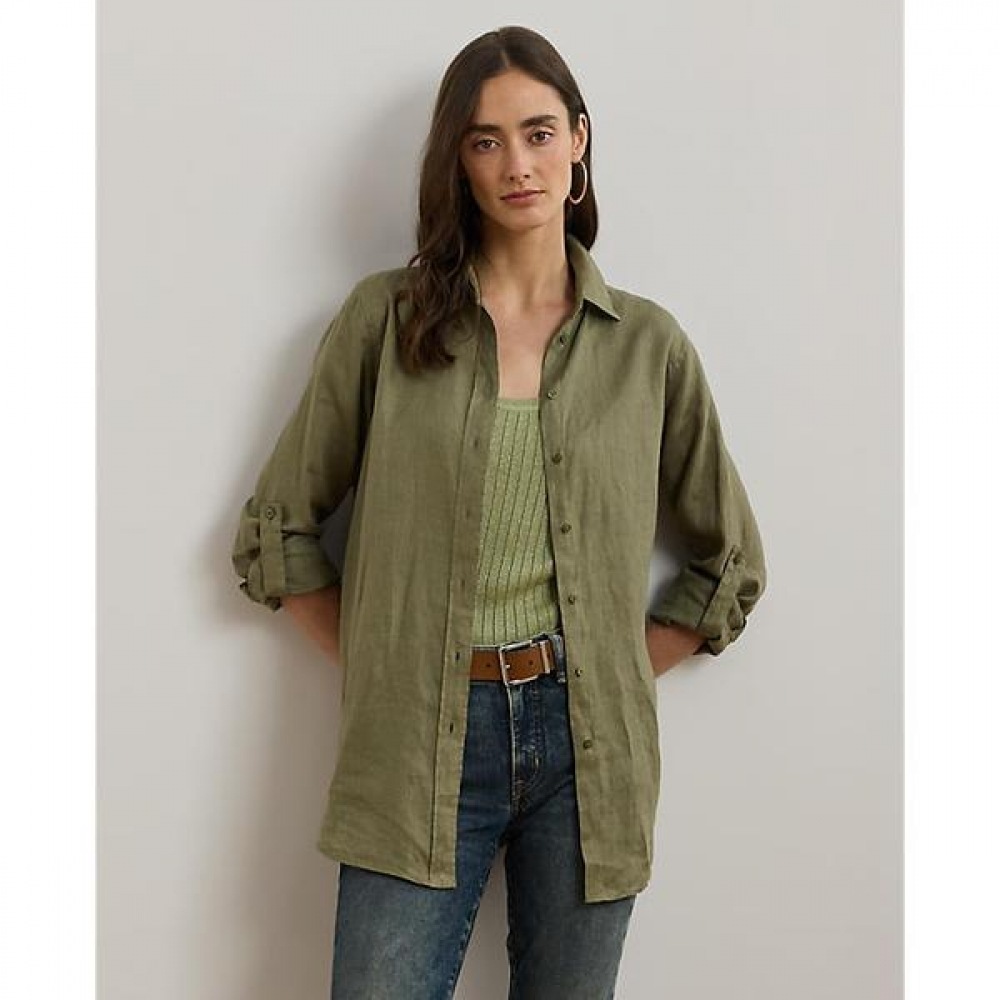 ローレンラルフローレンリラックスフィットリネンシャツ (WMLRSHTS6820461300)