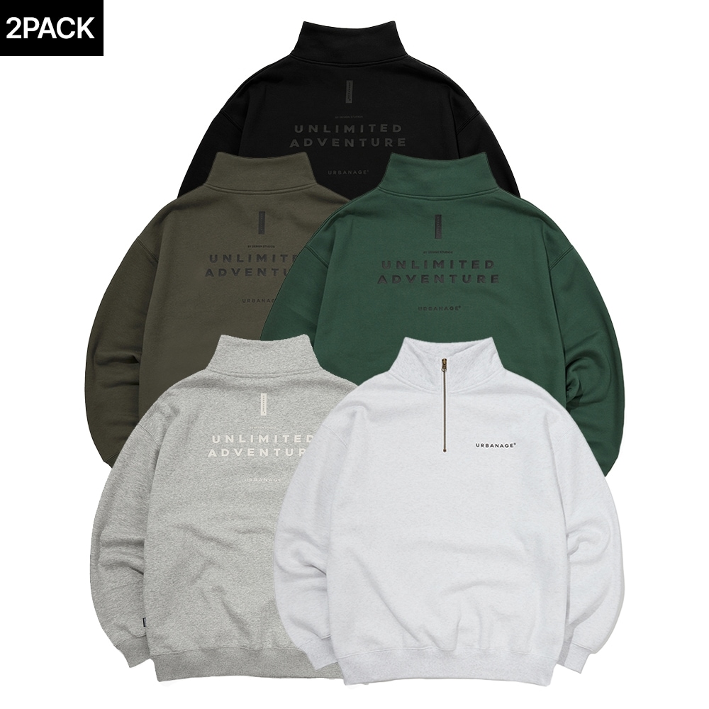 アーバナージュ [2パック] アンリミテッドハーフジップアップ (5色)