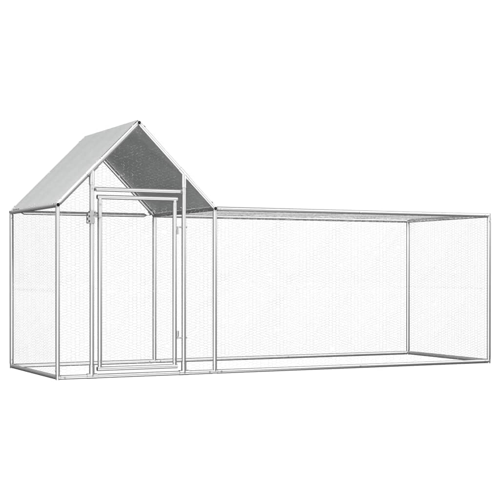 鶏小屋 3x1x1.5 m 亜鉛メッキ鋼製