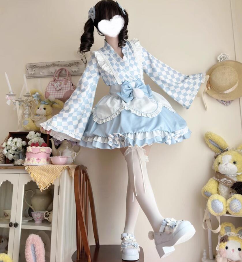 ロリータ メイド服 コスチューム 浴衣 和風 ブラウスメイド服 ゴスロリ コスプレ 文化祭 学園祭 衣装 仮装 ハロウィン おすすめ 可愛い 長袖 ドレス 日常 写真 舞台 花嫁 洋服