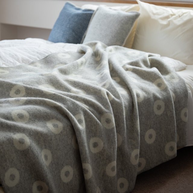 KLIPPAN (クリッパン) リングス (グレー) ウール シングルブランケット