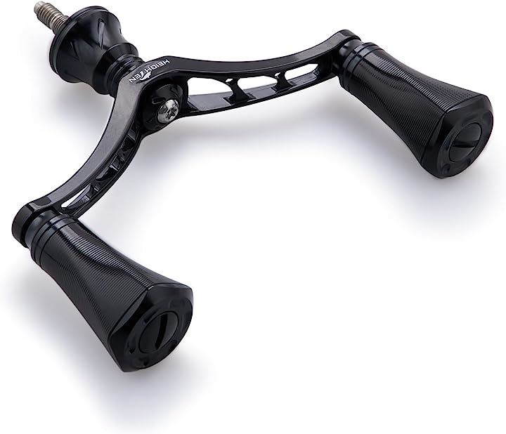 80mm リール ハンドル 20mm ノブ 搭載 シマノ ダイワ 通用 スピニングリール用 Tornado Series 698( ブラック)