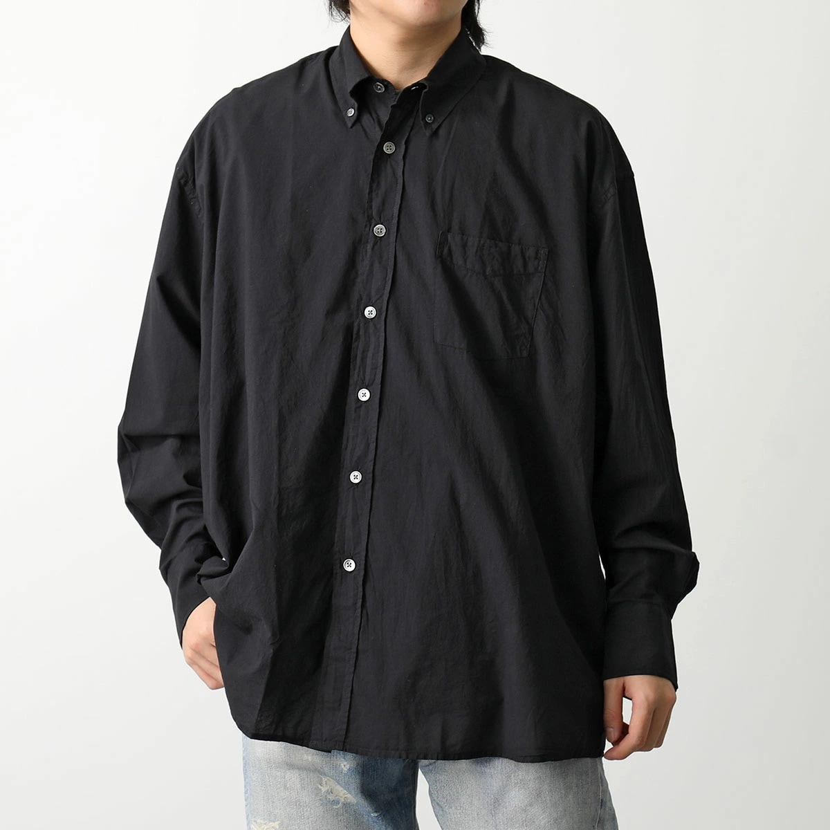 OUR LEGACY アワーレガシー シャツ MR192BB メンズ 長袖 コットンボイル 胸ポケット オーバーサイズ BLACK-VOILE