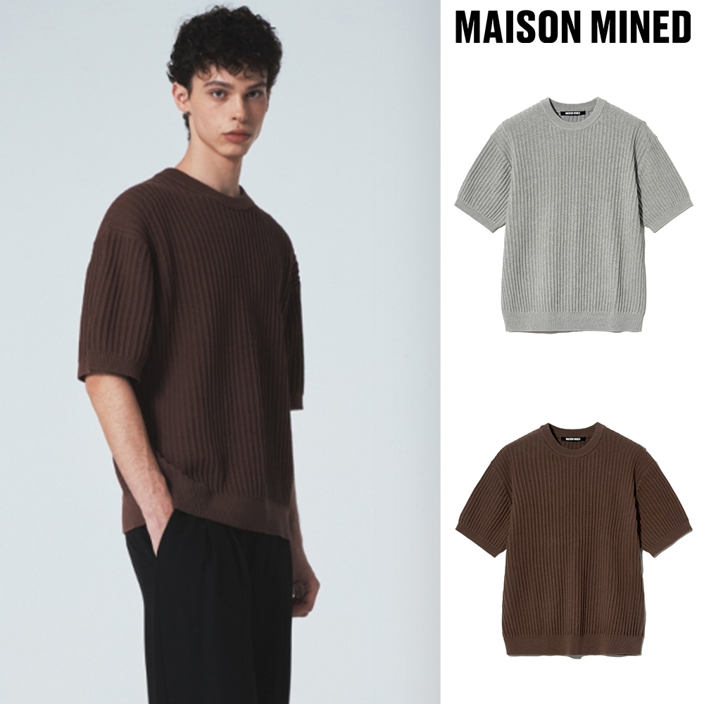 【MAISON MINED】 UNEVEN GOLGI HALF KNIT