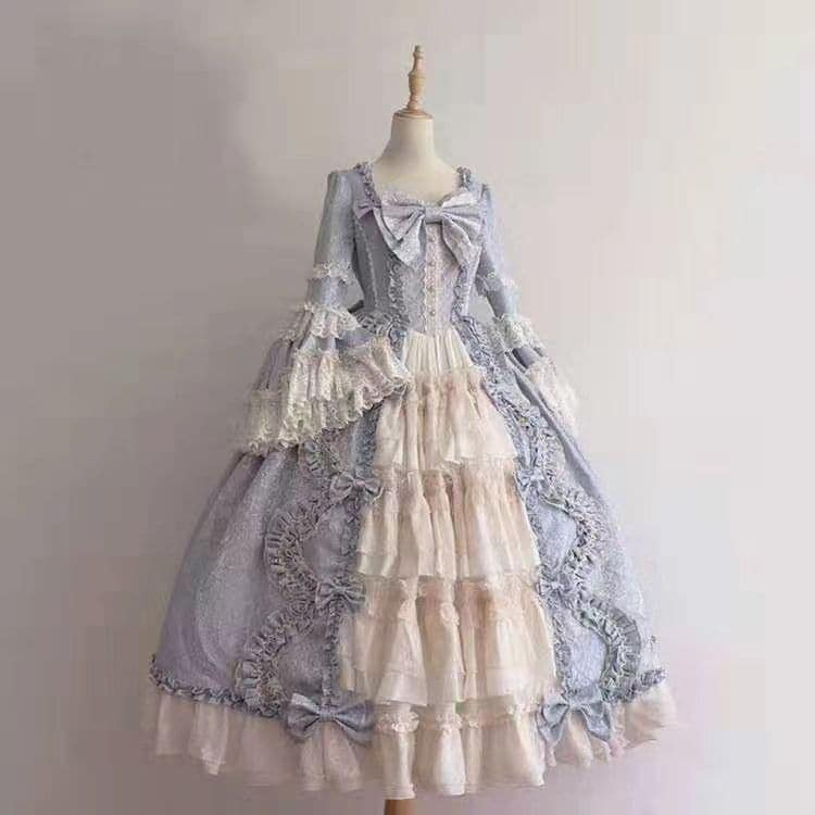 大人のためのロリータプリンセスドレス汎用性の高いリボンレースアンクルドレスウェディングロリータドレス