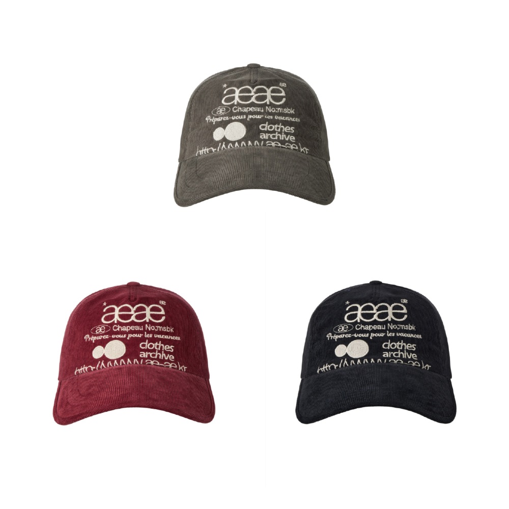 WEB ロゴ コーデュロイ キャップ バーガンディー ブラウン ダーク ネイビー (3カラー)