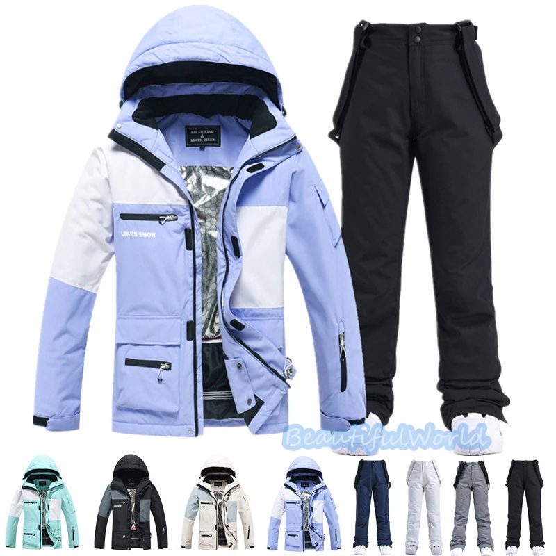 スノーボードウェア 上下セット スキーウェア メンズ レディース セットアップ 男女兼用 スノボウェア スノーボード ジャケット パンツ 撥水防風 保温 雪遊び 暖かいH82