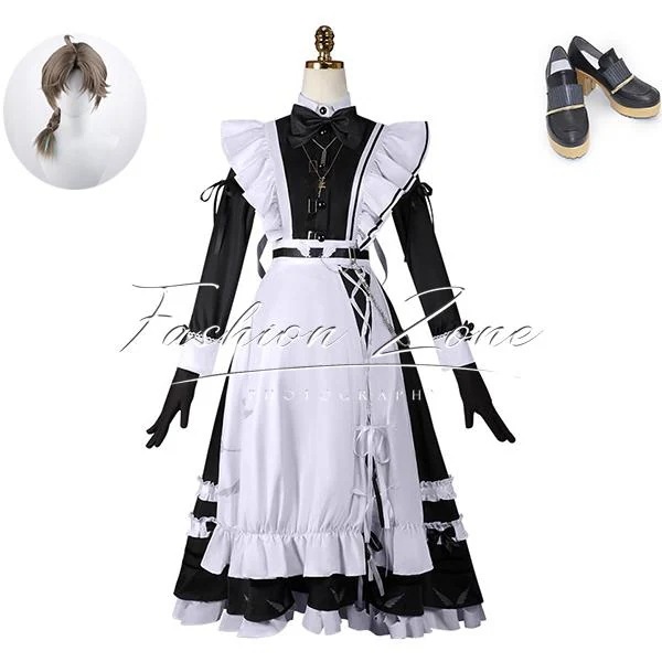 【品質良い 大好評中】迅速な出荷にじさんじ Vtuber Kanae 叶かなえ メイド服 コスプレ衣装 ウィッグ 靴 コスチューム 演出服 アニメ ゲーム ハロウィン変装